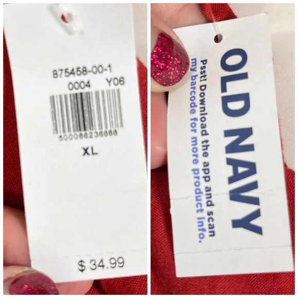 Old Navy‎ Shirt Womens XL Embroidered Floral Peasant Boho Top Short Sleeve - Picture 5 of 15